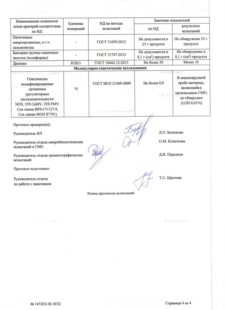 Протокол испытаний образцов темного шоколада - Страница 4
